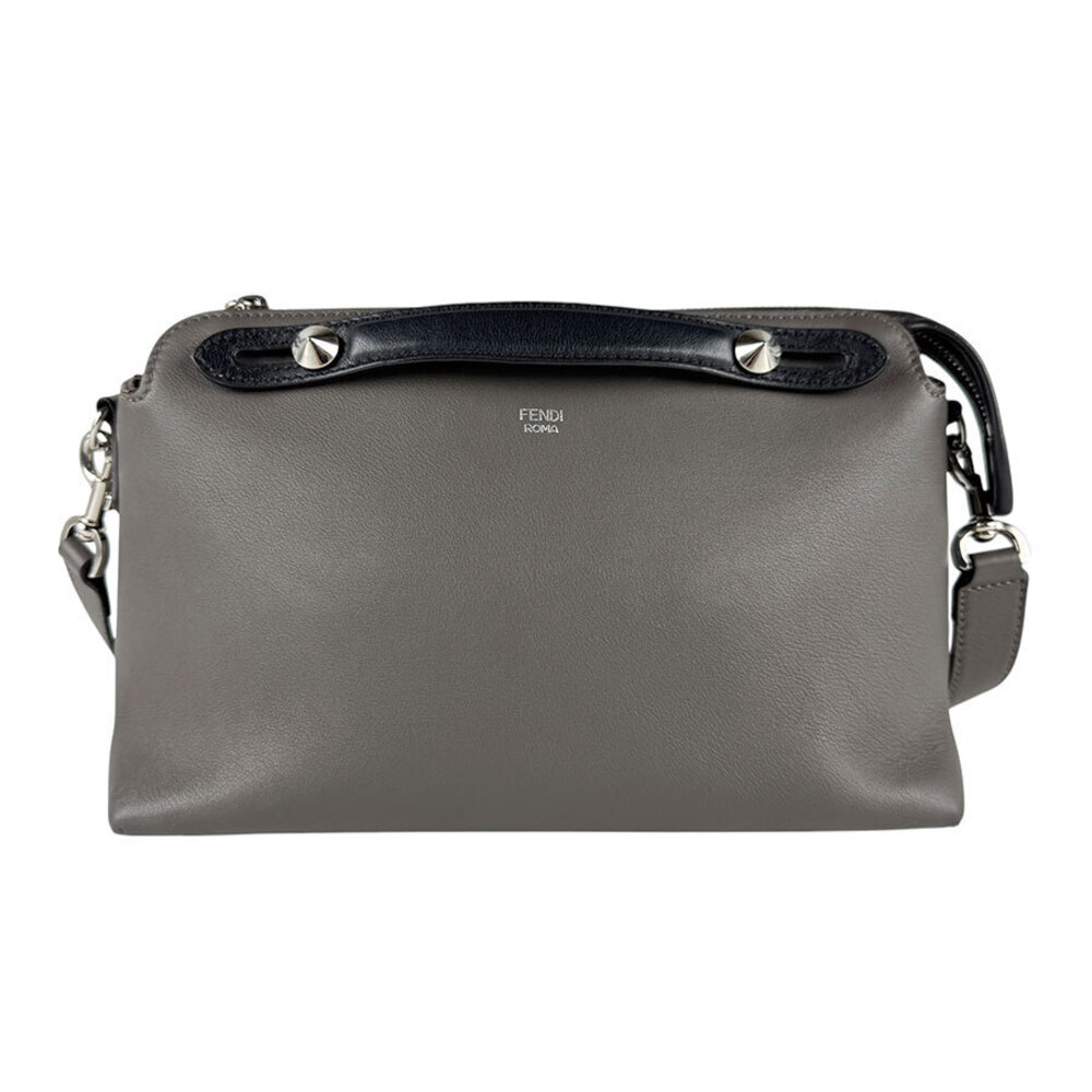 Fendi By the Way leather shoulder bag gray black